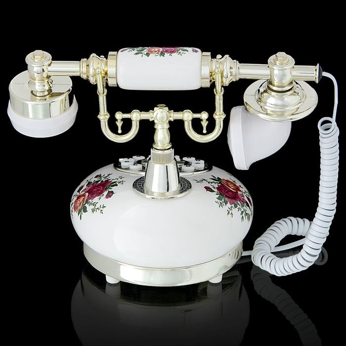 Ретро-телефон "Роза", 21 х 25 см, громкая связь, белый - фото 51363285 Ретро-телефон "Роза", 21 х 25 см, громкая связь, белый - фото 51363285