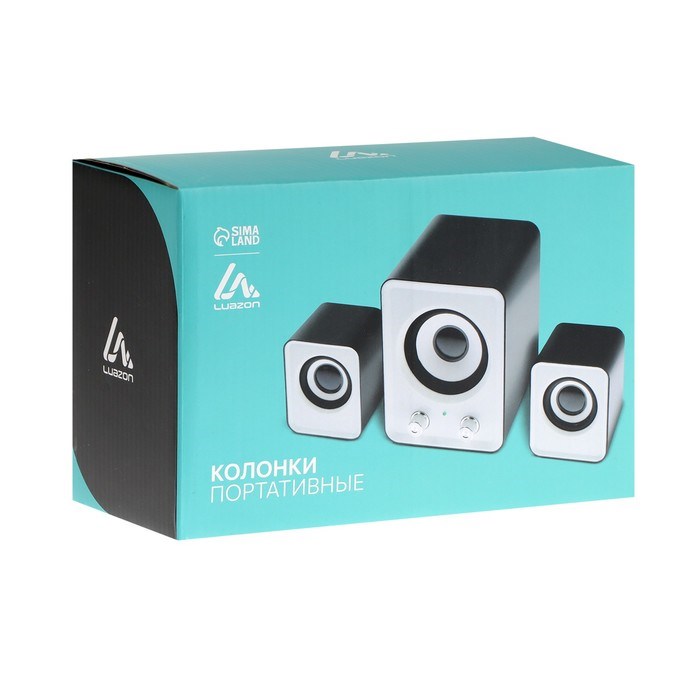 Компьютерные колонки 2.1 LuazON LPCK-02, 2x3Вт, сабвуфер 5Вт, 80дБ, Jack 3.5, USB, синяя - фото 51363346 Компьютерные колонки 2.1 LuazON LPCK-02, 2x3Вт, сабвуфер 5Вт, 80дБ, Jack 3.5, USB, синяя - фото 51363346
