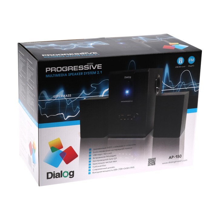 Компьютерные колонки 2.1 Dialog AP-150, 2 х 5Вт + 10Вт, MP3, пульт ДУ, 220В, черные - фото 51363513 Компьютерные колонки 2.1 Dialog AP-150, 2 х 5Вт + 10Вт, MP3, пульт ДУ, 220В, черные - фото 51363513