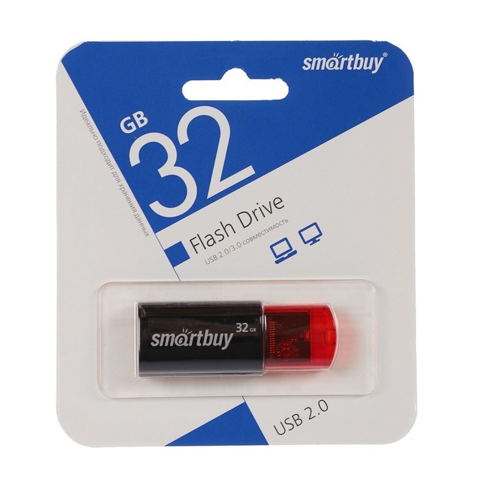 Флешка Smartbuy Click, 32 Гб, USB2.0, чт до 25 Мб/с, зап до 15 Мб/с, чёрная - фото 51363564 Флешка Smartbuy Click, 32 Гб, USB2.0, чт до 25 Мб/с, зап до 15 Мб/с, чёрная - фото 51363564