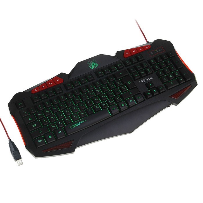 Клавиатура Qumo Dragon War Axe, игровая, проводная, подсветка, 112 клавиш, USB, чёрная - фото 51363588 Клавиатура Qumo Dragon War Axe, игровая, проводная, подсветка, 112 клавиш, USB, чёрная - фото 51363588
