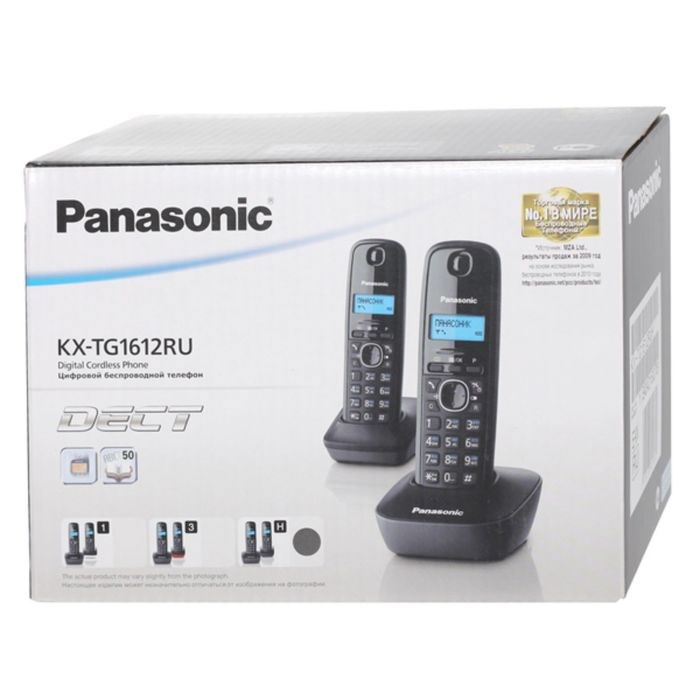 Радиотелефон Dect Panasonic KX-TG1612RUH темно-серый, АОН - фото 51364447 Радиотелефон Dect Panasonic KX-TG1612RUH темно-серый, АОН - фото 51364447