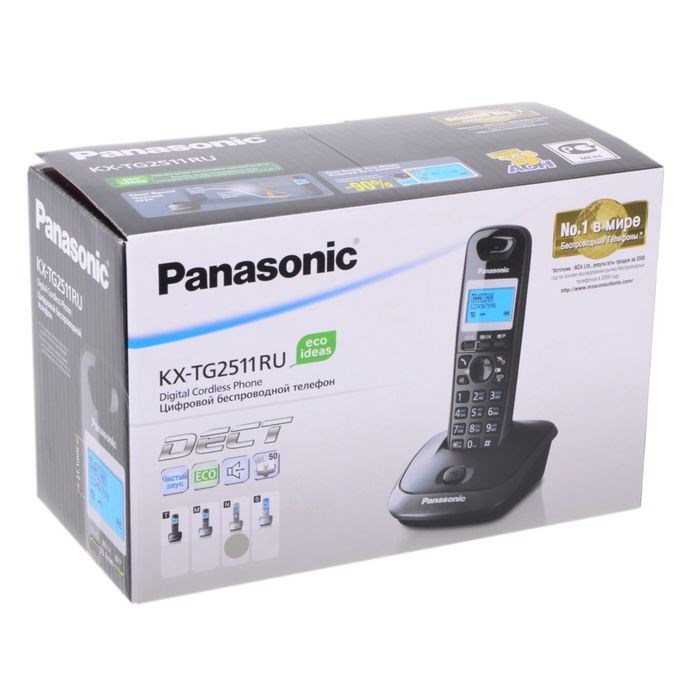 Радиотелефон Dect Panasonic KX-TG2511RUN платиновый/чёрный, АОН - фото 51364451 Радиотелефон Dect Panasonic KX-TG2511RUN платиновый/чёрный, АОН - фото 51364451