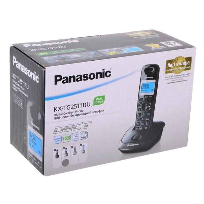 Радиотелефон Dect Panasonic KX-TG2511RUM серый металлик/чёрный, АОН - фото 51364464 Радиотелефон Dect Panasonic KX-TG2511RUM серый металлик/чёрный, АОН - фото 51364464