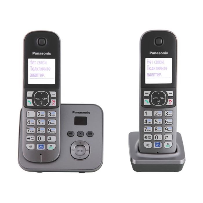 Радиотелефон Panasonic Dect KX-TG6822RUM, автоответчик, АОН, серый металлик - фото 51364483 Радиотелефон Panasonic Dect KX-TG6822RUM, автоответчик, АОН, серый металлик - фото 51364483