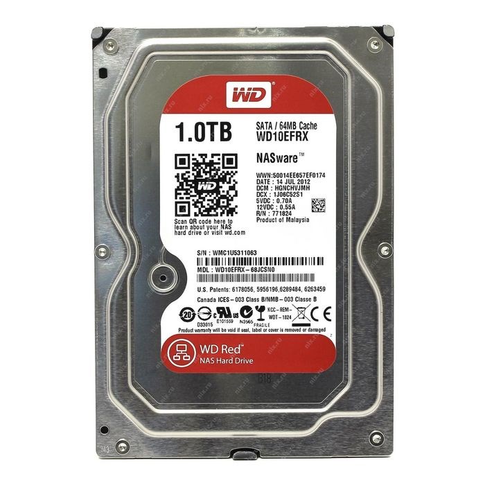 Жесткий диск WD SATA-III 1Tb WD10EFRX NAS Red 64Mb 3.5" - фото 51364639 Жесткий диск WD SATA-III 1Tb WD10EFRX NAS Red 64Mb 3.5" - фото 51364639