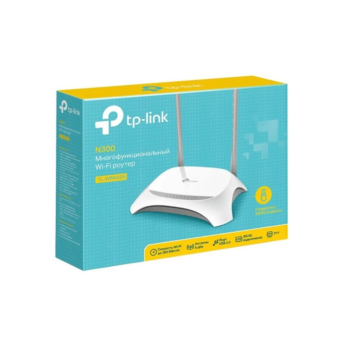 Wi-Fi роутер TP-Link TL-WR842N 300 Мбит/с 2T2R, 4 порта 100Mбит/с, 1 порт USB - фото 51364648 Wi-Fi роутер TP-Link TL-WR842N 300 Мбит/с 2T2R, 4 порта 100Mбит/с, 1 порт USB - фото 51364648