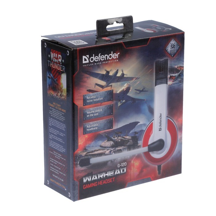 Наушники Defender Warhead G-120, игровые, полноразмерные, микрофон, 3.5мм, 2 м,черно-красные - фото 51364690 Наушники Defender Warhead G-120, игровые, полноразмерные, микрофон, 3.5мм, 2 м,черно-красные - фото 51364690