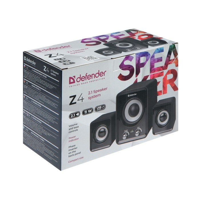 Компьютерные колонки 2.1 Defender Z4, 2х3 Вт + 5 Вт, USB, черные - фото 51364710 Компьютерные колонки 2.1 Defender Z4, 2х3 Вт + 5 Вт, USB, черные - фото 51364710