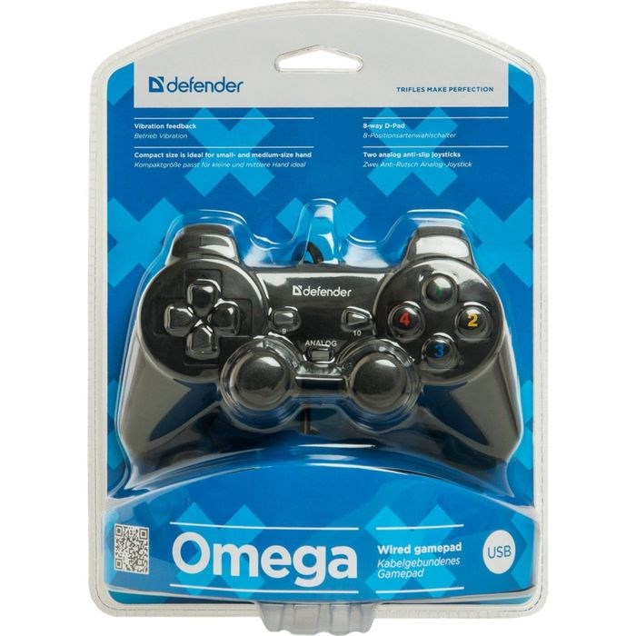 Геймпад Defender Omega USB, проводной, вибрация, для PC, USB, черный - фото 51364721 Геймпад Defender Omega USB, проводной, вибрация, для PC, USB, черный - фото 51364721