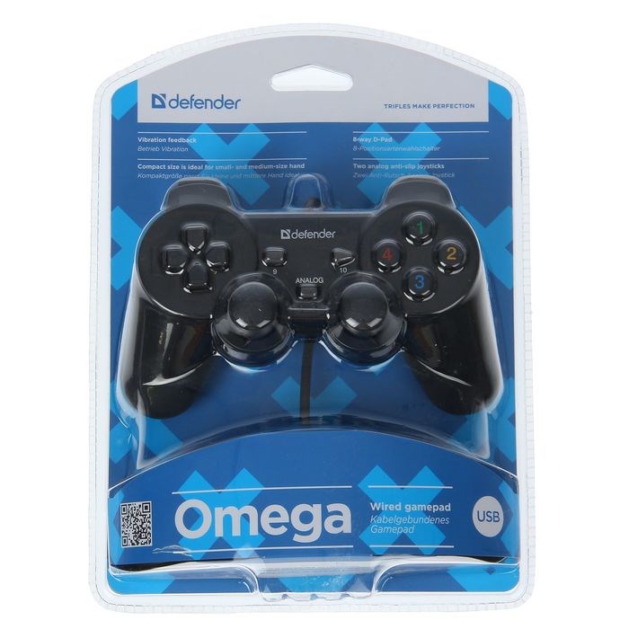 Геймпад Defender Omega USB, проводной, вибрация, для PC, USB, черный - фото 51364722 Геймпад Defender Omega USB, проводной, вибрация, для PC, USB, черный - фото 51364722