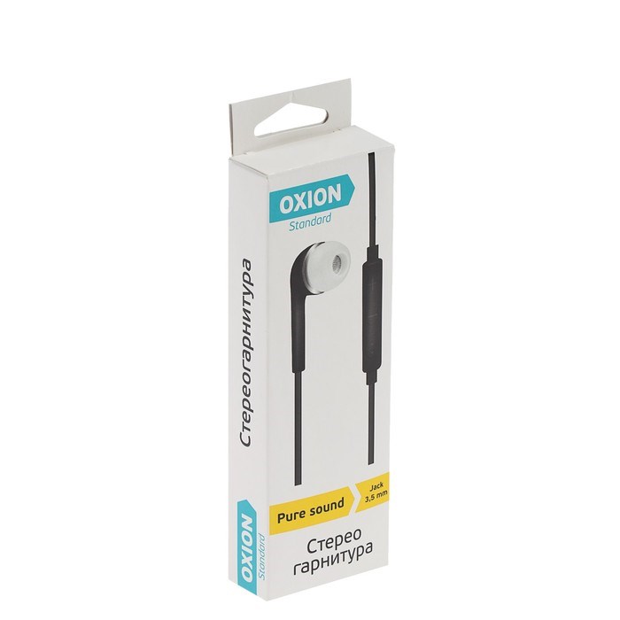 Наушники OXION HS230BK, вакуумные, микрофон, 100 дБ, 16 Ом, 3.5 мм, 1 м, чёрные - фото 51364875 Наушники OXION HS230BK, вакуумные, микрофон, 100 дБ, 16 Ом, 3.5 мм, 1 м, чёрные - фото 51364875