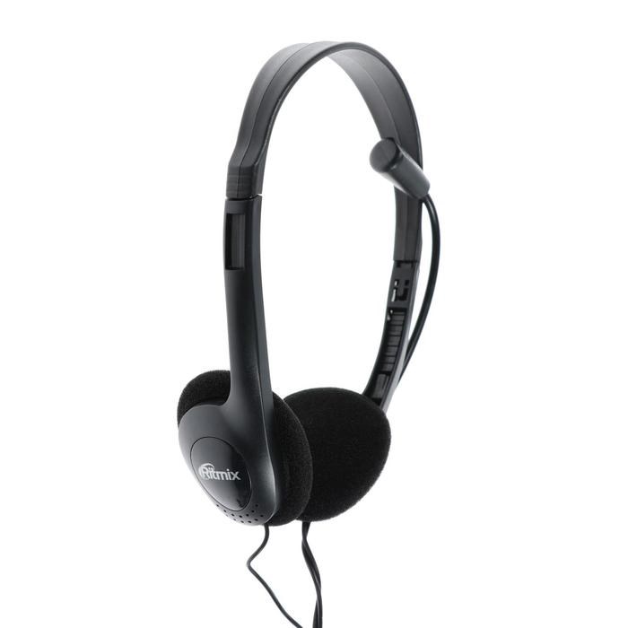 Наушники Ritmix RH-512M, компьютерные, микрофон, 105 дБ, 16 Ом, 3.5 мм, 1.8 м, черные - фото 51364937 Наушники Ritmix RH-512M, компьютерные, микрофон, 105 дБ, 16 Ом, 3.5 мм, 1.8 м, черные - фото 51364937