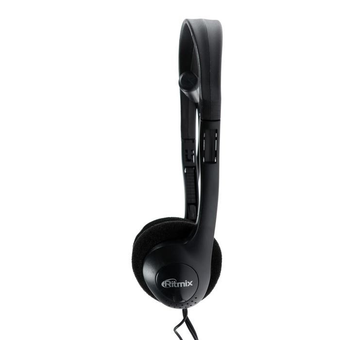 Наушники Ritmix RH-512M, компьютерные, микрофон, 105 дБ, 16 Ом, 3.5 мм, 1.8 м, черные - фото 51364939 Наушники Ritmix RH-512M, компьютерные, микрофон, 105 дБ, 16 Ом, 3.5 мм, 1.8 м, черные - фото 51364939