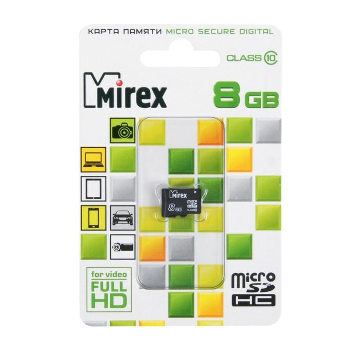 Карта памяти Mirex microSD, 8 Гб, SDHC, класс 10 - фото 51365005 Карта памяти Mirex microSD, 8 Гб, SDHC, класс 10 - фото 51365005