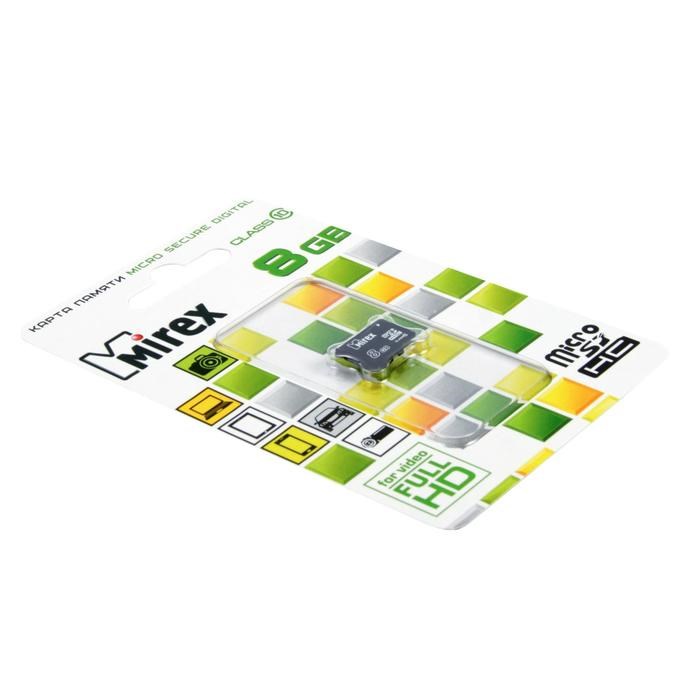 Карта памяти Mirex microSD, 8 Гб, SDHC, класс 10 - фото 51365006 Карта памяти Mirex microSD, 8 Гб, SDHC, класс 10 - фото 51365006