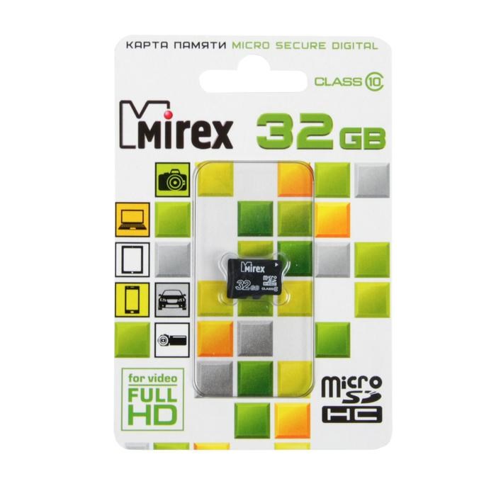 Карта памяти Mirex microSD, 32 Гб, SDHC, класс 10 - фото 51365020 Карта памяти Mirex microSD, 32 Гб, SDHC, класс 10 - фото 51365020