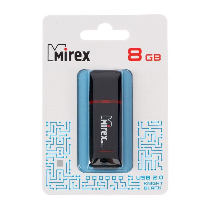 Флешка Mirex KNIGHT BLACK, 8 Гб, USB2.0, чт до 25 Мб/с, зап до 15 Мб/с, черная - фото 51365053 Флешка Mirex KNIGHT BLACK, 8 Гб, USB2.0, чт до 25 Мб/с, зап до 15 Мб/с, черная - фото 51365053