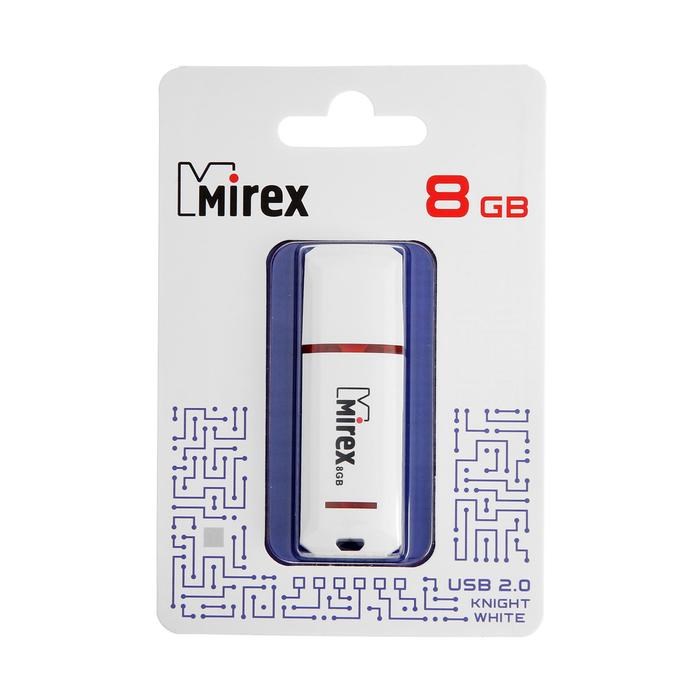 Флешка Mirex KNIGHT WHITE, 8 Гб, USB2.0, чт до 25 Мб/с, зап до 15 Мб/с, белая - фото 51365058 Флешка Mirex KNIGHT WHITE, 8 Гб, USB2.0, чт до 25 Мб/с, зап до 15 Мб/с, белая - фото 51365058