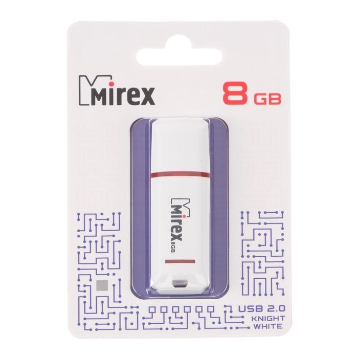 Флешка Mirex KNIGHT WHITE, 8 Гб, USB2.0, чт до 25 Мб/с, зап до 15 Мб/с, белая - фото 51365060 Флешка Mirex KNIGHT WHITE, 8 Гб, USB2.0, чт до 25 Мб/с, зап до 15 Мб/с, белая - фото 51365060