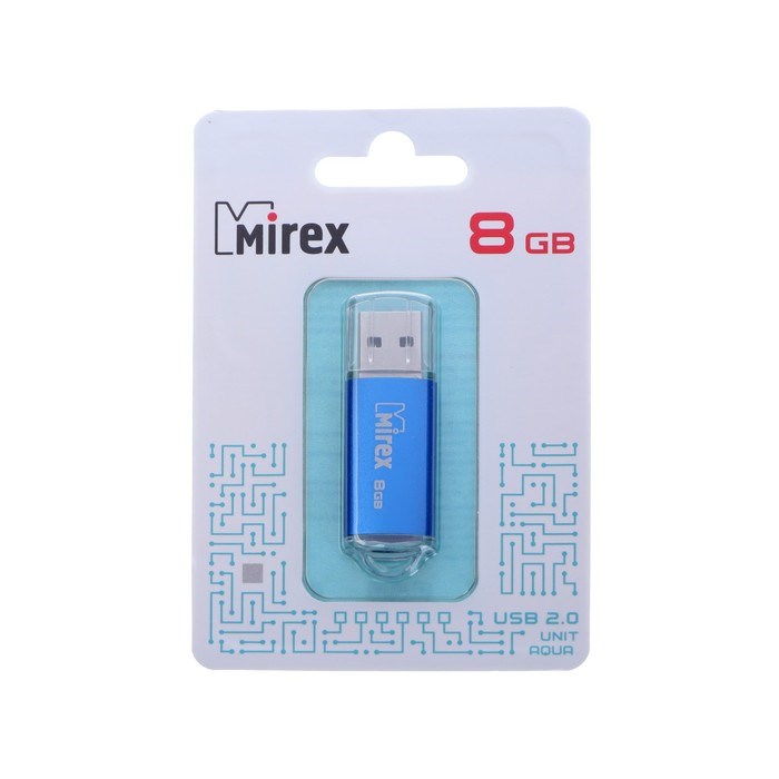 Флешка Mirex UNIT AQUA, 8 Гб, USB2.0, чт до 25 Мб/с, зап до 15 Мб/с, синяя - фото 51365063 Флешка Mirex UNIT AQUA, 8 Гб, USB2.0, чт до 25 Мб/с, зап до 15 Мб/с, синяя - фото 51365063