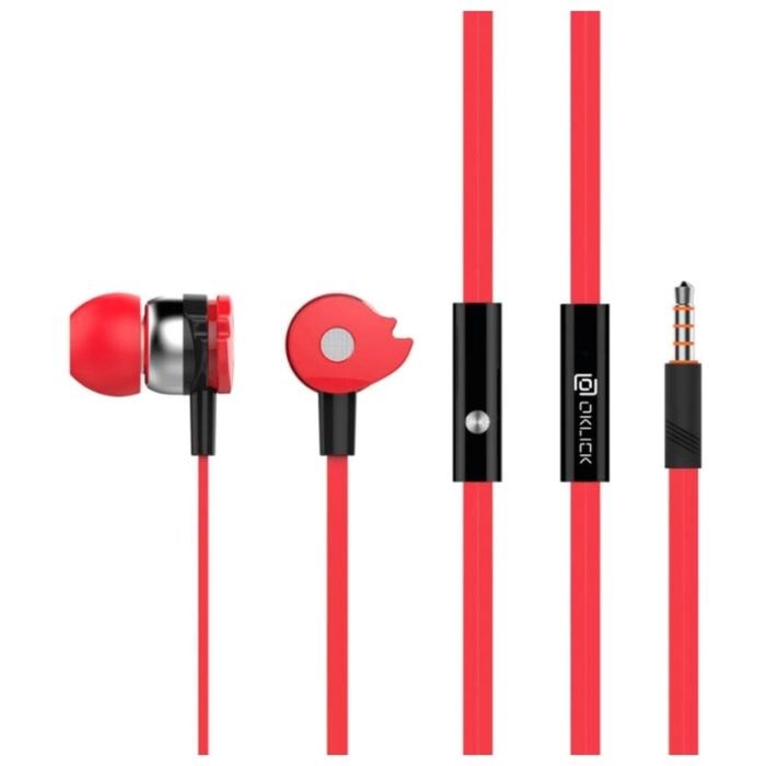 Наушники с микрофоном Oklick HS-S-210, вкладыши, в ушной раковине, провод 1.2 м, красные - фото 51365371 Наушники с микрофоном Oklick HS-S-210, вкладыши, в ушной раковине, провод 1.2 м, красные - фото 51365371