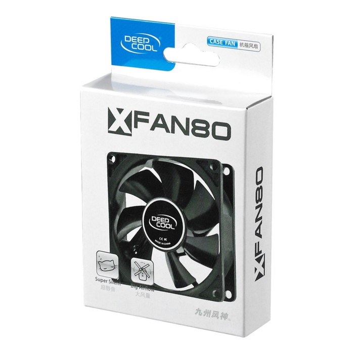 Вентилятор Deepcool XFAN 80 80x80x25mm 4-pin (Molex)20dB 82gr Ret - фото 51365385 Вентилятор Deepcool XFAN 80 80x80x25mm 4-pin (Molex)20dB 82gr Ret - фото 51365385