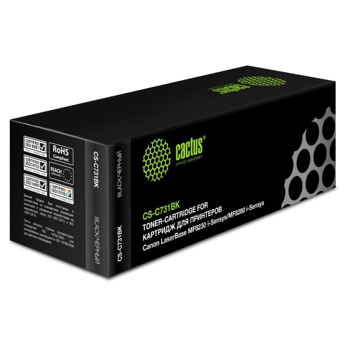 Картридж Cactus CS-C731BK для Canon LB i-Sensys MF8230/MF8280 (1600k), черный - фото 51365436 Картридж Cactus CS-C731BK для Canon LB i-Sensys MF8230/MF8280 (1600k), черный - фото 51365436