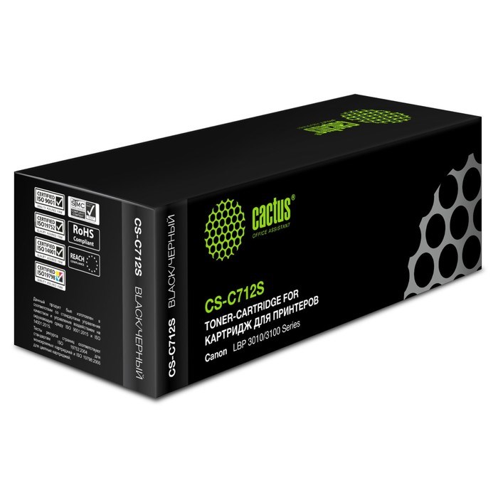 Картридж Cactus CS-C712S для Canon LBP-3010/3020 (1500k), черный - фото 51365449 Картридж Cactus CS-C712S для Canon LBP-3010/3020 (1500k), черный - фото 51365449