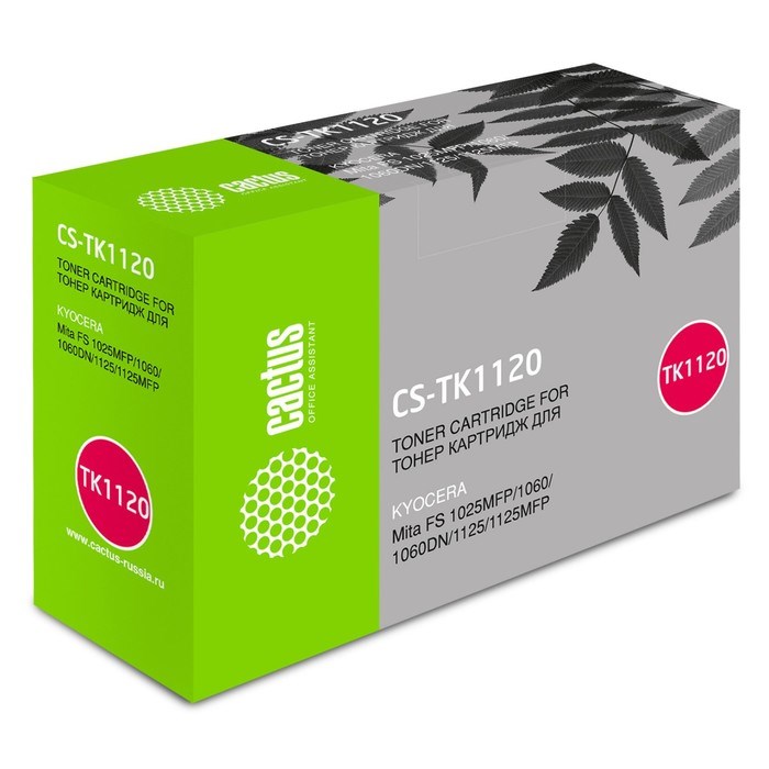 Тонер Картридж Cactus CS-TK1120BK, (3000стр.), черный, для Kyocera FS, 1025MFP/1060/1060DN/1125/1125MFP - фото 51365490