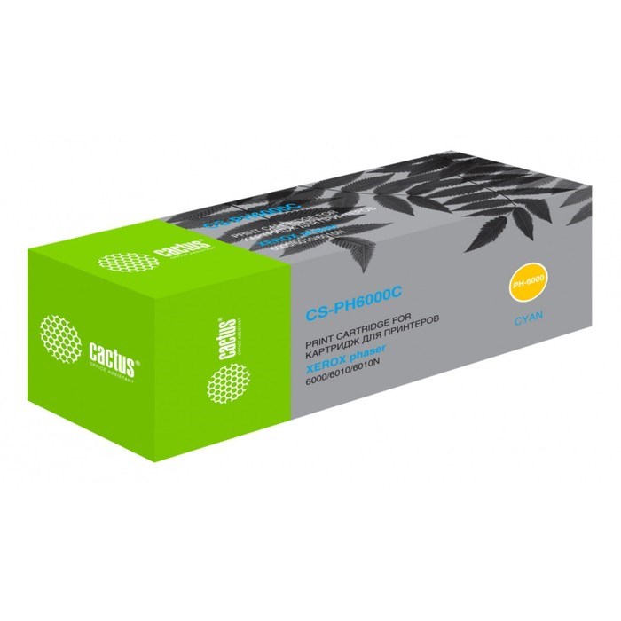 Картридж Cactus CS-PH6000C 106R01631 Cyan для Xerox Phaser 6000/10 (1000k), голубой - фото 51365604 Картридж Cactus CS-PH6000C 106R01631 Cyan для Xerox Phaser 6000/10 (1000k), голубой - фото 51365604