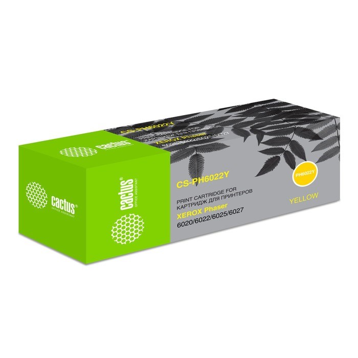 Картридж Cactus CS-PH6022Y 106R02762 Yellow для Xerox Phaser 6020/6022 (1000k), желтый - фото 51365620 Картридж Cactus CS-PH6022Y 106R02762 Yellow для Xerox Phaser 6020/6022 (1000k), желтый - фото 51365620