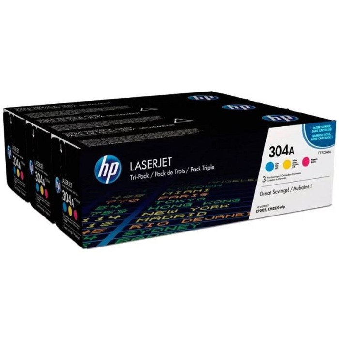 Набор картриджей HP 304A CF372AM для CLJ 2025/CM2320 (2800k), голубой/пурпурный/желтый - фото 51365636 Набор картриджей HP 304A CF372AM для CLJ 2025/CM2320 (2800k), голубой/пурпурный/желтый - фото 51365636