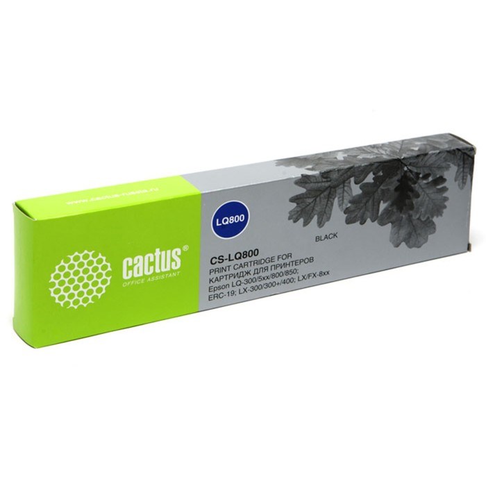 Картридж ленточный Cactus CS-LQ800 черный для Epson LQ-300/5xx/800/850/ERC-19/LX-300/300+/400/FX-8xx - фото 51365646 Картридж ленточный Cactus CS-LQ800 черный для Epson LQ-300/5xx/800/850/ERC-19/LX-300/300+/400/FX-8xx - фото 51365646