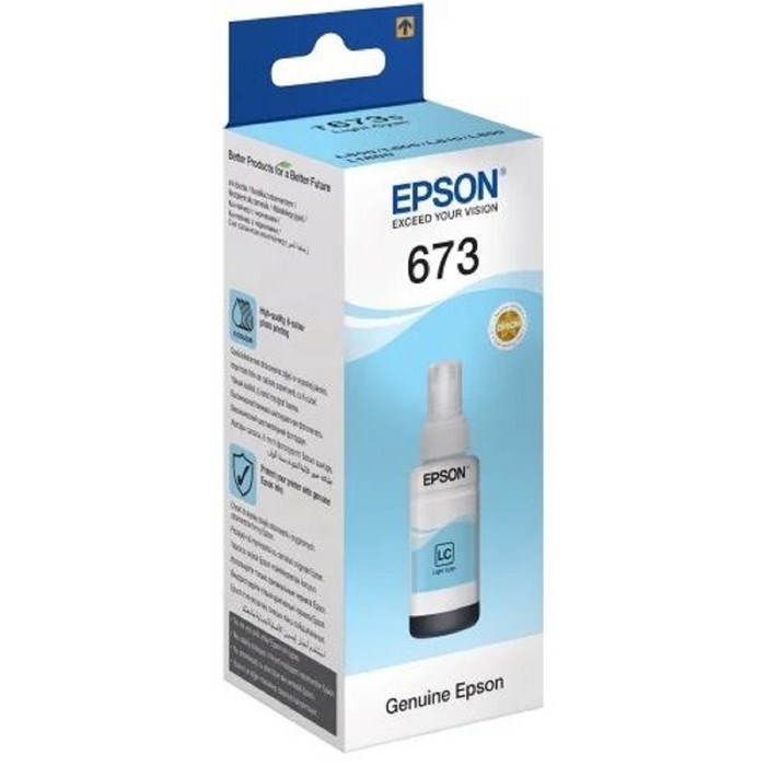 Чернила Epson C13T67354A светло-голубой для Epson L800 (1800стр.) - фото 51365772 Чернила Epson C13T67354A светло-голубой для Epson L800 (1800стр.) - фото 51365772