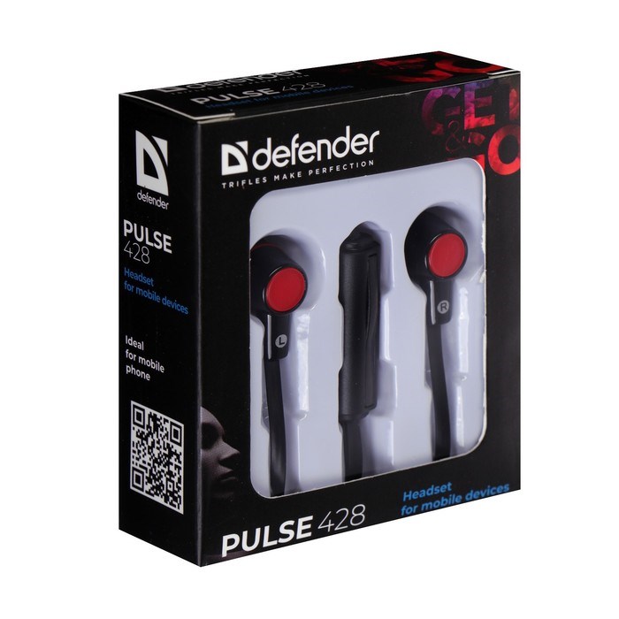 Наушники с микрофоном Defender Pulse 428, вкладыши вакуумные, черные - фото 51366275 Наушники с микрофоном Defender Pulse 428, вкладыши вакуумные, черные - фото 51366275