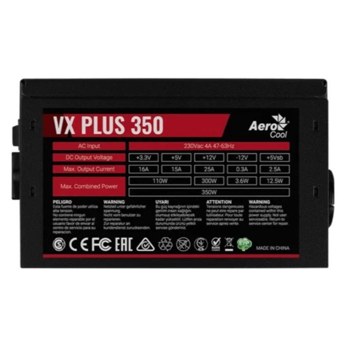 Блок питания Aerocool ATX 350W VX-350 PLUS (24+4+4pin) 120mm fan 2xSATA RTL - фото 51366429 Блок питания Aerocool ATX 350W VX-350 PLUS (24+4+4pin) 120mm fan 2xSATA RTL - фото 51366429