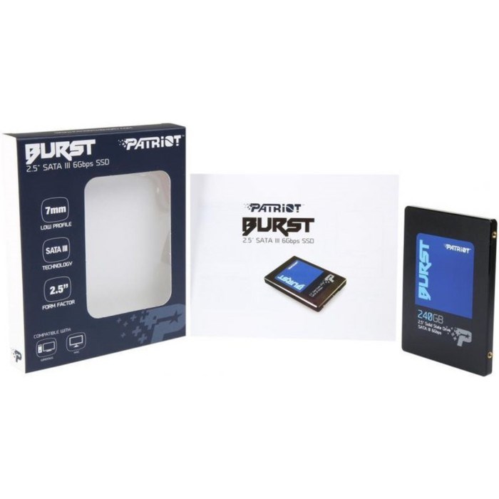 Накопитель SSD Patriot SATA III PBU240GS25SSDR Burst 240Gb 2.5" - фото 51366469 Накопитель SSD Patriot SATA III PBU240GS25SSDR Burst 240Gb 2.5" - фото 51366469
