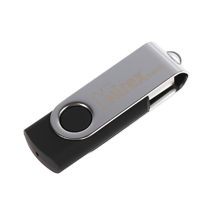 Флешка Mirex SWIVEL BLACK, 64 Гб, USB2.0, чт до 25 Мб/с, зап до 15 Мб/с, цвет черный-серый - фото 51366966 Флешка Mirex SWIVEL BLACK, 64 Гб, USB2.0, чт до 25 Мб/с, зап до 15 Мб/с, цвет черный-серый - фото 51366966