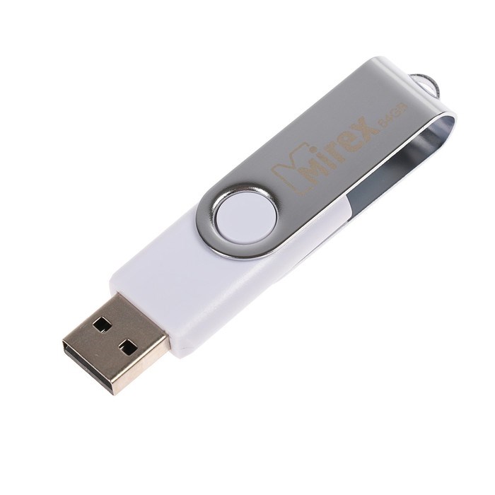 Флешка Mirex SWIVEL WHITE, 64 Гб, USB2.0, чт до 25 Мб/с, зап до 15 Мб/с, белый-серый - фото 51366973 Флешка Mirex SWIVEL WHITE, 64 Гб, USB2.0, чт до 25 Мб/с, зап до 15 Мб/с, белый-серый - фото 51366973