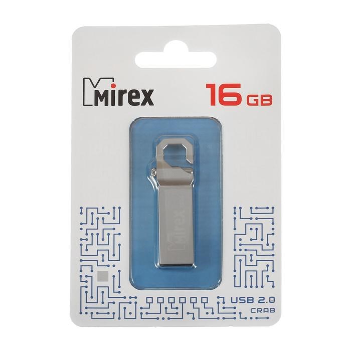 Флешка Mirex CRAB, 16 Гб, USB2.0, чт до 25 Мб/с, зап до 15 Мб/с, цвет серебристый - фото 51367017 Флешка Mirex CRAB, 16 Гб, USB2.0, чт до 25 Мб/с, зап до 15 Мб/с, цвет серебристый - фото 51367017