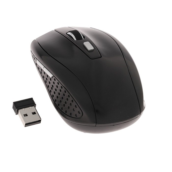 Мышь Luazon MB-1.1, беспроводная, оптическая, 3200 dpi, от 2 батареек, USB, чёрная - фото 51367036 Мышь Luazon MB-1.1, беспроводная, оптическая, 3200 dpi, от 2 батареек, USB, чёрная - фото 51367036