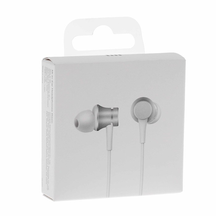 Наушники Xiaomi Mi In-Ear Basic ZBW4355TY, вакуумные, микрофон, 93дБ, 3.5мм,1.25м,серебряные - фото 51367098 Наушники Xiaomi Mi In-Ear Basic ZBW4355TY, вакуумные, микрофон, 93дБ, 3.5мм,1.25м,серебряные - фото 51367098