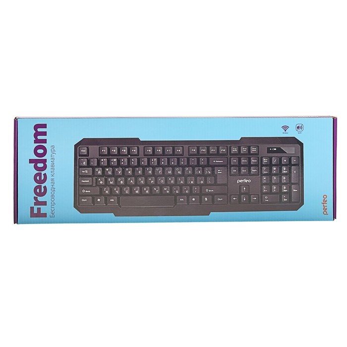 Клавиатура Perfeo FREEDOM PF-5191, беспроводная, мембранная, USB, 1xAA (нет в компл), чёрная - фото 51367133 Клавиатура Perfeo FREEDOM PF-5191, беспроводная, мембранная, USB, 1xAA (нет в компл), чёрная - фото 51367133