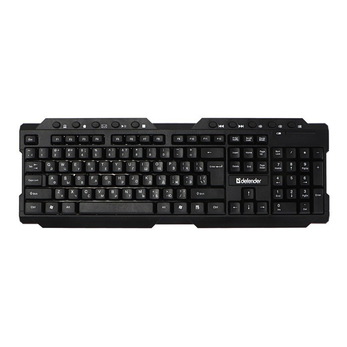 Клавиатура Defender Element HB-195 RU, беспроводная, мембранная, 114 клав, USB, черная - фото 51367237 Клавиатура Defender Element HB-195 RU, беспроводная, мембранная, 114 клав, USB, черная - фото 51367237