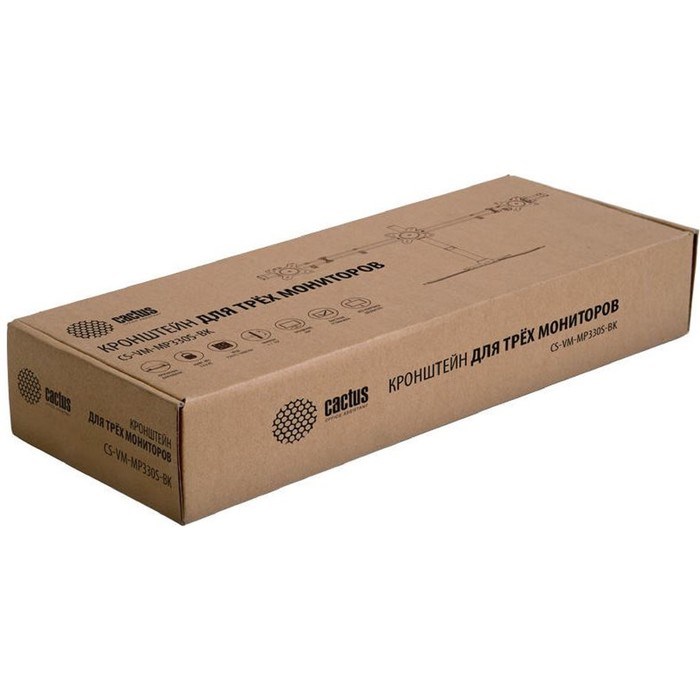Кронштейн Cactus CS-VM-MP330S-BK, для 3-х мониторов, наклонный, 15"-24", до 3х8 кг, черный - фото 51367317 Кронштейн Cactus CS-VM-MP330S-BK, для 3-х мониторов, наклонный, 15"-24", до 3х8 кг, черный - фото 51367317