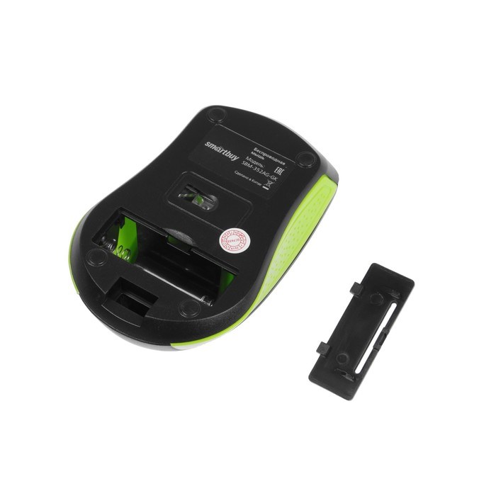 Мышь Smartbuy ONE 352, беспроводная, оптическая, 1600 dpi, 2xAAA (не в компл), зелёно-чёрная - фото 51367327 Мышь Smartbuy ONE 352, беспроводная, оптическая, 1600 dpi, 2xAAA (не в компл), зелёно-чёрная - фото 51367327