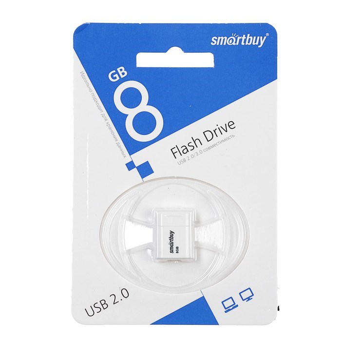 Флешка Smartbuy Lara, 8 Гб, USB2.0, чт до 25 Мб/с, зап до 15 Мб/с, белая - фото 51367461 Флешка Smartbuy Lara, 8 Гб, USB2.0, чт до 25 Мб/с, зап до 15 Мб/с, белая - фото 51367461