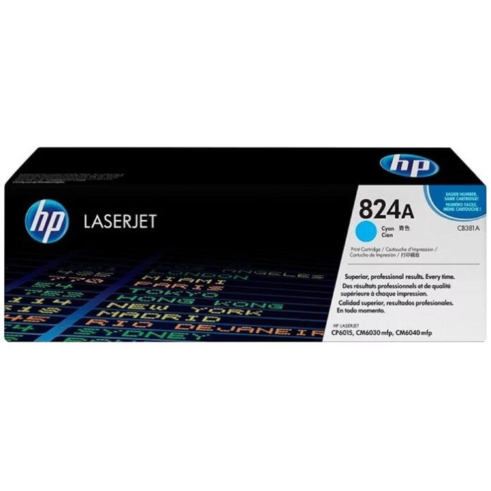 Тонер Картридж HP 824A CB381A голубой для HP CLJ CM6030/CM6040 (21000стр.) - фото 51367501 Тонер Картридж HP 824A CB381A голубой для HP CLJ CM6030/CM6040 (21000стр.) - фото 51367501
