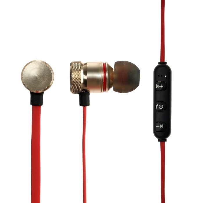 Наушники спортивные беспроводные, магнитные, Luazon VBT 1.30, вакуумные, Bluetooth 4.1, с микрофоном, 80 мАч, чёрно-красные - фото 51368229 Наушники спортивные беспроводные, магнитные, Luazon VBT 1.30, вакуумные, Bluetooth 4.1, с микрофоном, 80 мАч, чёрно-красные - фото 51368229